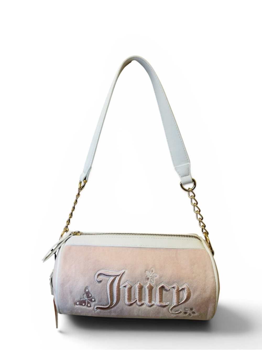 Juicy Couture Juicy In The Sky Barrel Powder Blush Butterfly Shoulder Y2K